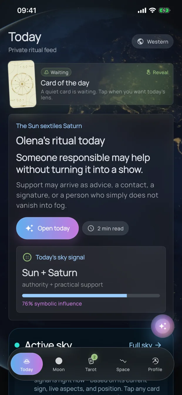 AstroMate Today screen